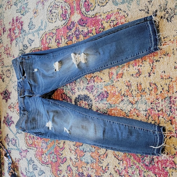 Belle Sky Distressed Skinny Ankle Jeans 